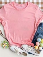Women's T-shirt Short Sleeve T-Shirts Round Casual Solid Color main image 1