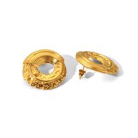 1 Piece 1 Pair IG Style Nordic Style Modern Style Round Plating 304 Stainless Steel 18K Gold Plated Earrings Ear Studs main image 7