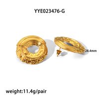 1 Piece 1 Pair IG Style Nordic Style Modern Style Round Plating 304 Stainless Steel 18K Gold Plated Earrings Ear Studs sku image 4