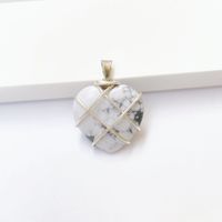 Retro Lady Heart Shape Crystal Agate Knitting Charms sku image 19