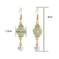 1 Pair Simple Style Classic Style Solid Color Patchwork Hollow Out Synthetic Gemstones Imitation Pearl Alloy Resin Zircon Drop Earrings main image 4