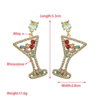 1 Pair Casual Vacation Modern Style Wine Glass Inlay Alloy Rhinestones Drop Earrings main image 2