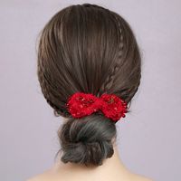 Femmes Style De Fée Sucré Style Coréen Fleur Chiffon Incruster Perles Artificielles Pierre De Verre Attache-Cheveux main image 10