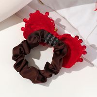 Women's Fairy Style Sweet Korean Style Flower Cloth Inlay Artificial Pearls Glass Stone Hair Tie main image 5