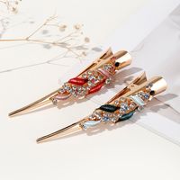 Women's Lady Modern Style Sweet Flower Alloy Stoving Varnish Inlay Rhinestones Hair Clip main image 9