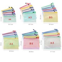 Fashion A4 Grid Zippered Waterproof Transparent Storage File Bag 1 Piece sku image 21