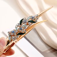 Women's Fairy Style Bridal Korean Style Flower Alloy Inlay Rhinestones Hair Clip sku image 1