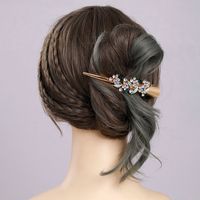 Women's Fairy Style Bridal Korean Style Flower Alloy Inlay Rhinestones Hair Clip main image 9