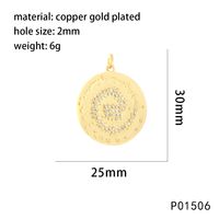 1 Pair 25 * 29mm 30*25mm 33*18mm Copper Zircon 18K Gold Plated Round Constellation Lion Pendant sku image 4
