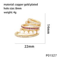 1 Piece 22*14mm Hole 6~9.9mm Copper Pearl Zircon 18K Gold Plated Spiral Stripe Pendant sku image 3