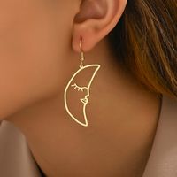 1 Pair Simple Style Classic Style Moon Solid Color Iron Drop Earrings main image 1