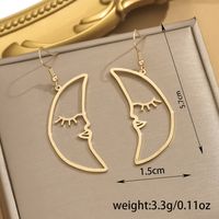 1 Pair Simple Style Classic Style Moon Solid Color Iron Drop Earrings main image 2