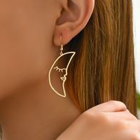 1 Pair Simple Style Classic Style Moon Solid Color Iron Drop Earrings main image 3