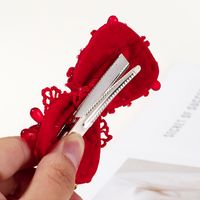 Women's Fairy Style Lady Sweet Bow Knot Artificial Pearl Alloy Flannel Inlay Pearl Hair Clip main image 5