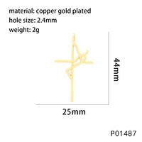 1 Piece 20 * 29mm 22*26mm 22*32mm Hole 1~1.9mm Hole 2~2.9mm Hole 3~3.9mm Copper 18K Gold Plated Cross Starfish Heart Shape Polished Pendant sku image 4