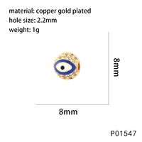 1 Piece 10*10mm 8 * 8mm Copper Zircon Devil's Eye Beads sku image 1