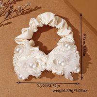 Women's Fairy Style Sweet Korean Style Flower Cloth Inlay Artificial Pearls Glass Stone Hair Tie main image 2