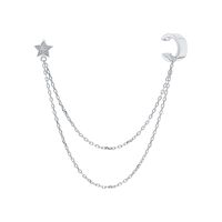 1 Piece IG Style Elegant Lady Star Inlay Sterling Silver Zircon Earrings sku image 1