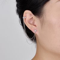 1 Pieza Estilo IG Elegante Señora Estrella Embutido Plata Esterlina Circón Aretes main image 6