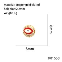 1 Piece 10*10mm 8 * 8mm Copper Zircon Devil's Eye Beads sku image 6