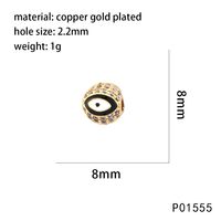 1 Piece 10*10mm 8 * 8mm Copper Zircon Devil's Eye Beads sku image 8