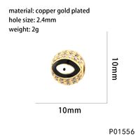 1 Piece 10*10mm 8 * 8mm Copper Zircon Devil's Eye Beads sku image 9