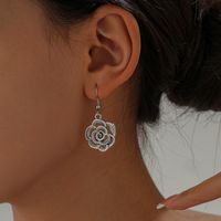 1 Pair Retro Ethnic Style Classic Style Heart Shape Flower Butterfly Zinc Alloy Drop Earrings sku image 6