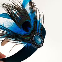 Women's Chinoiserie Retro Ethnic Style Feather Cloth Rhinestone Feather Inlay Turquoise Zircon Hair Band main image 10