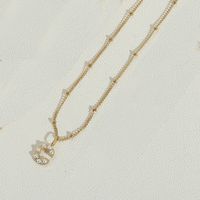 Edelstahl 304 14 Karat Vergoldet Einfacher Stil Inlay Brief Perle Halskette Mit Anhänger sku image 3