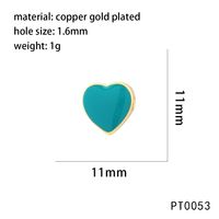 1 Stück 11*11mm Kupfer 18 Karat Vergoldet Herzform Perlen sku image 2