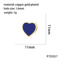 1 Piece 11*11mm Copper 18K Gold Plated Heart Shape Beads main image 3