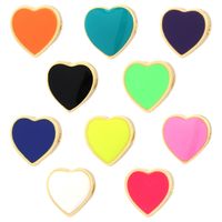 1 Piece 11*11mm Copper 18K Gold Plated Heart Shape Beads main image 9