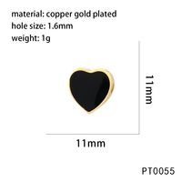1 Stück 11*11mm Kupfer 18 Karat Vergoldet Herzform Perlen sku image 4