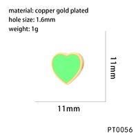 1 Piece 11*11mm Copper 18K Gold Plated Heart Shape Beads main image 4