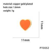 1 Piece 11*11mm Copper 18K Gold Plated Heart Shape Beads main image 7