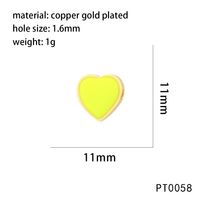 1 Piece 11*11mm Copper 18K Gold Plated Heart Shape Beads sku image 7
