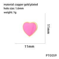 1 Piece 11*11mm Copper 18K Gold Plated Heart Shape Beads sku image 8