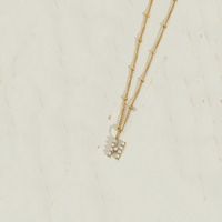 Edelstahl 304 14 Karat Vergoldet Einfacher Stil Inlay Brief Perle Halskette Mit Anhänger sku image 8