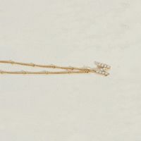 Edelstahl 304 14 Karat Vergoldet Einfacher Stil Inlay Brief Perle Halskette Mit Anhänger sku image 14