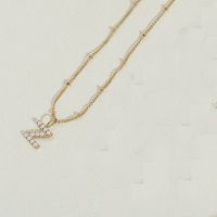 Edelstahl 304 14 Karat Vergoldet Einfacher Stil Inlay Brief Perle Halskette Mit Anhänger sku image 26