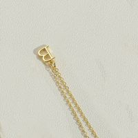 Kupfer 14 Karat Vergoldet Einfacher Stil Brief Kupfer Halskette Mit Anhänger sku image 2