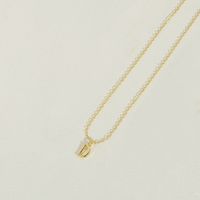 Copper 14K Gold Plated Simple Style Letter Copper Pendant Necklace sku image 4