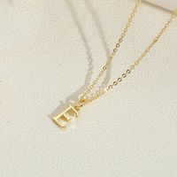 Copper 14K Gold Plated Simple Style Letter Copper Pendant Necklace sku image 5