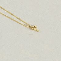 Copper 14K Gold Plated Simple Style Letter Copper Pendant Necklace sku image 16