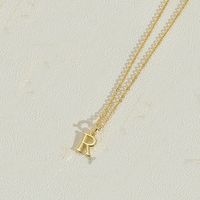 Copper 14K Gold Plated Simple Style Letter Copper Pendant Necklace sku image 18
