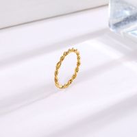 Titanium Steel 18K Gold Plated Elegant Cute Luxurious Plating Braid Twist Titanium Steel Rings sku image 1