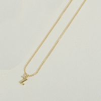 Copper 14K Gold Plated Simple Style Letter Copper Pendant Necklace sku image 26