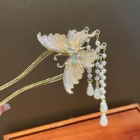 Women's Chinoiserie Flower Butterfly Metal Hairpin sku image 46