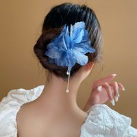 Women's Chinoiserie Flower Butterfly Metal Hairpin sku image 13
