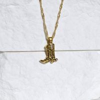 Simple Style Boots Copper 18k Gold Plated Pendant Necklace In Bulk sku image 1